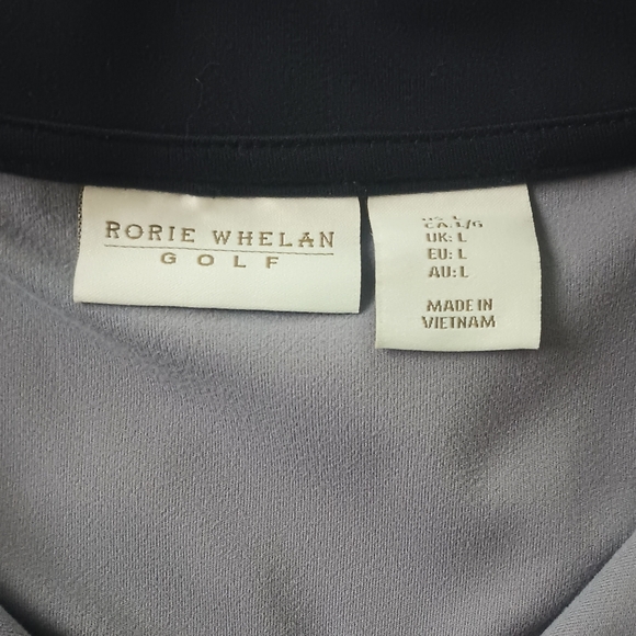 Rorie Whelan Golf Shirts Men's L Gray Long Sleeve 1/4 Zip Dry Wicking Good Condi - Picture 11 of 14